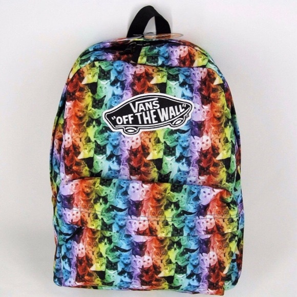 vans backpacks checkered rainbow